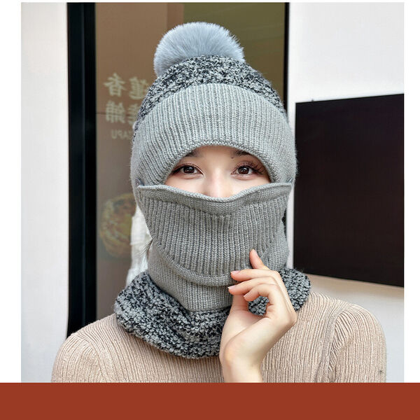 Bộ 3 món giữ ấm mùa đông cho nữ: Mũ len, Khăn, Khẩu trang