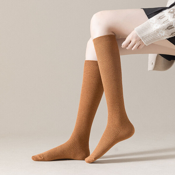 Tất cao cổ mùa thu đông dài qua gối phong cách thời thượng