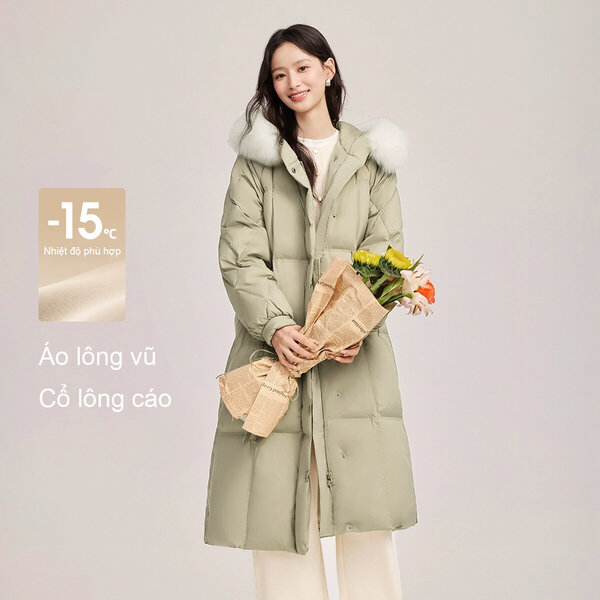 Áo khoác lông vũ dáng dài nữ thu – phong cách kiểu dáng thanh...