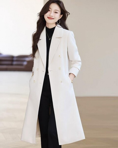 Áo khoác dạ dáng dài nữ giữ ấm , dáng ôm, phong cách sang...