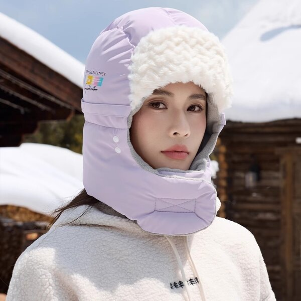 Mũ mùa đông cho nữ, chất liệu nhung dày dặn