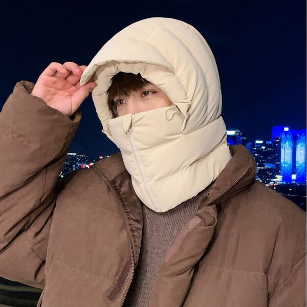 Mũ trùm đầu liền cổ và khẩu trang nam mùa đông – lót lông...