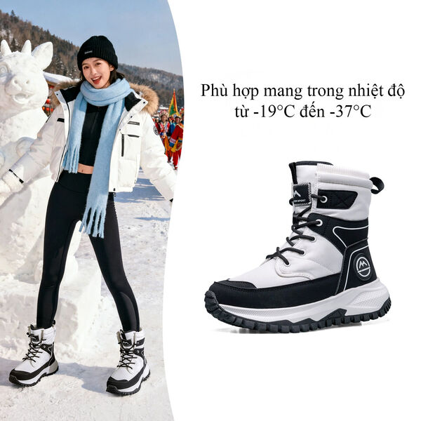 Giày đi tuyết nữ mùa đông – lót lông dày giữ ấm, chống...
