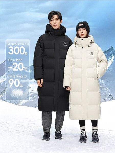 Áo khoác phao lông vũ nam nữ lông vịt trắng dài dày dặn kiểu...
