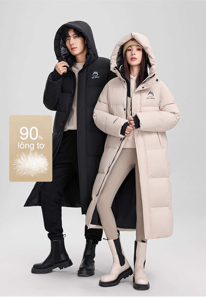 Áo khoác phao lông vũ nam nữ thiết kế dày dặn, chống rét cực...