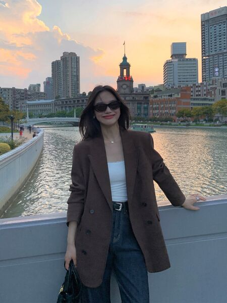 Áo khoác blazer nữ vải nhung tăm cao cấp cho mùa thu đông