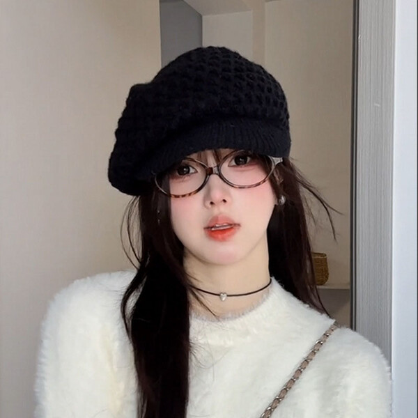Mũ len beret có vành phong cách Hàn Quốc cho mùa thu đông