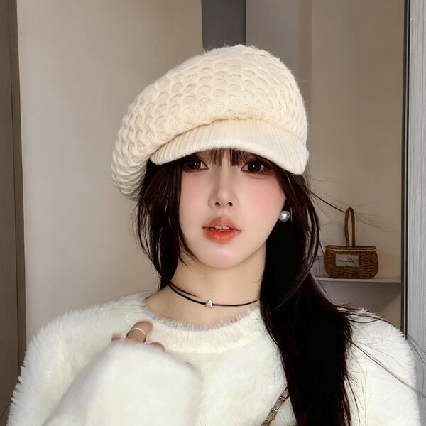 Mũ len beret có vành phong cách Hàn Quốc cho mùa thu đông