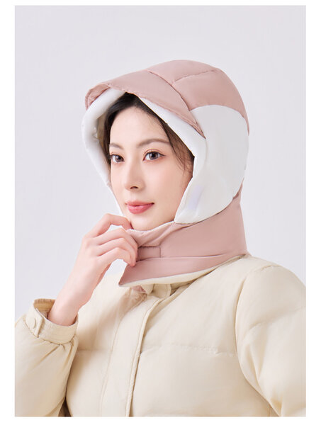 Mũ bông cho nữ thiết kế liền cổ giữ ấm, dày dặn mùa đông