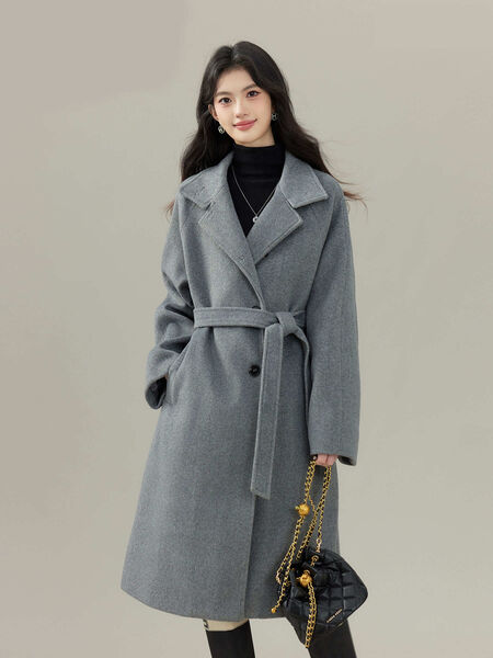 Áo khoác dạ nữ dáng trung dài dày dặn giữ ấm mùa thu đông