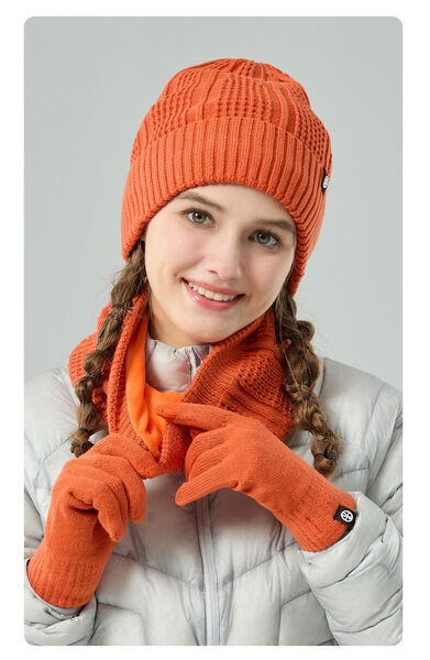 Bộ 3 mũ khăn choàng bao tay len nữ