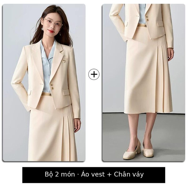 Bộ vest nữ công sở xuân thu , áo blazer và chân váy