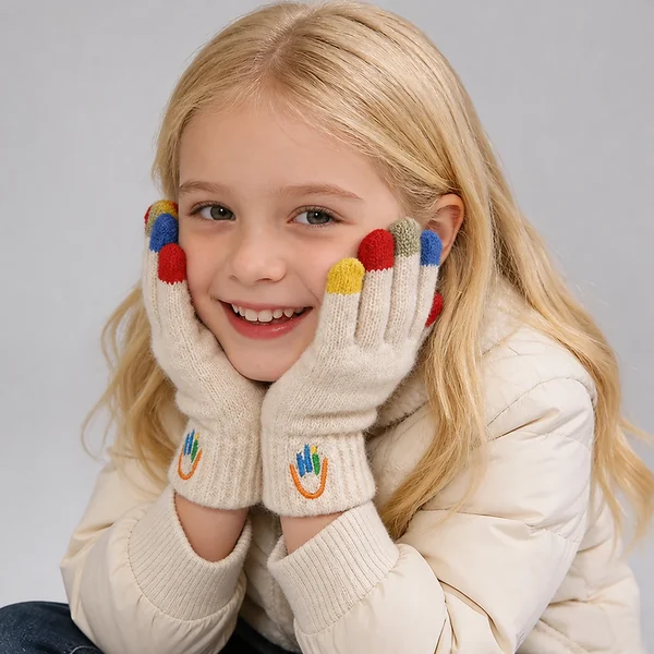 Găng tay len giữ ấm ngón rời cho bé trai bé gái đi học mẫu...