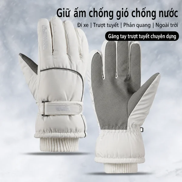Găng tay trượt tuyết giữ ấm mùa đông cho nam nữ, dày dặn,...