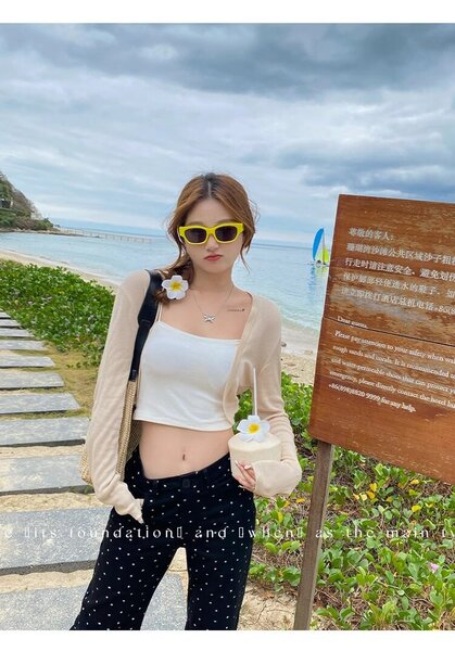 Áo khoác cardigan lụa lạnh cho nữ, mỏng nhẹ mùa hè