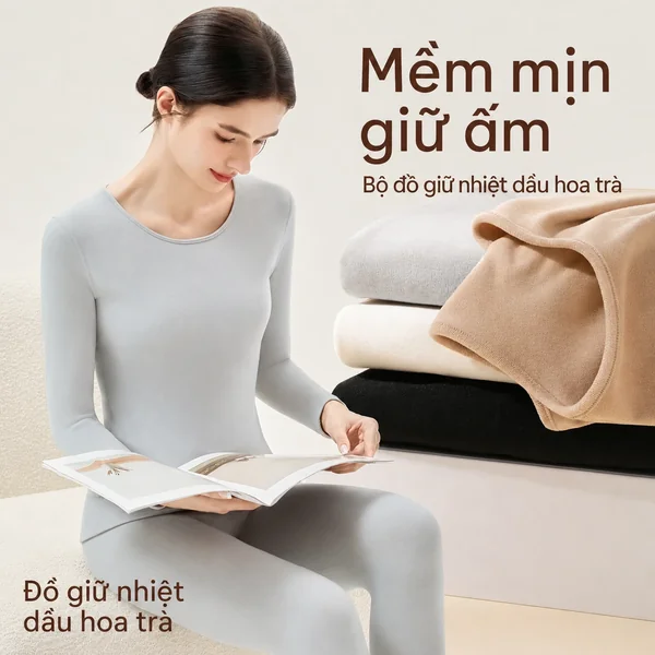 Bộ đồ giữ nhiệt nam nữ kháng khuẩn, lót lông, chất mềm ấm
