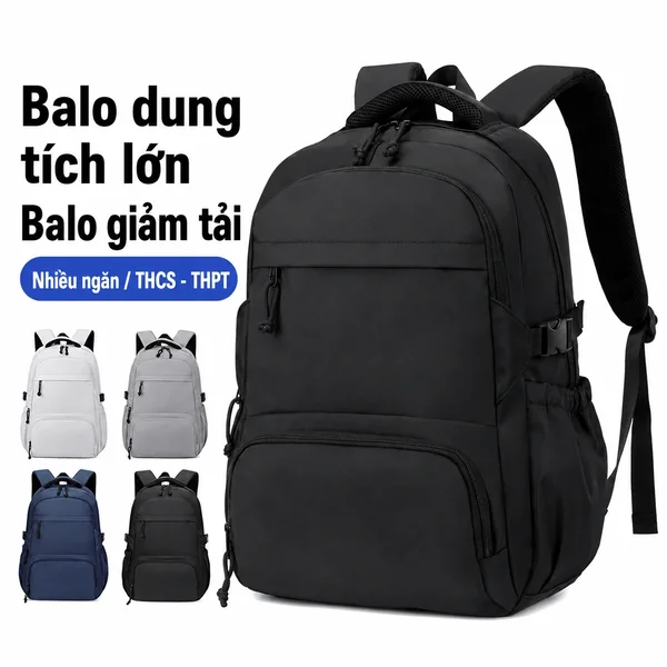 Balo học sinh cho bé trai, chống bám bẩn, bảo vệ cột sống