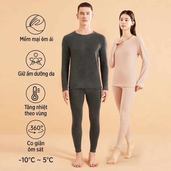 Quần áo giữ nhiệt nam, nữ cổ tròn