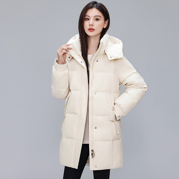 Áo khoác phao lông vũ nữ dài qua gối chống cực lạnh mùa đông
