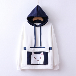 Áo hoodie nữ hình mặt mèo