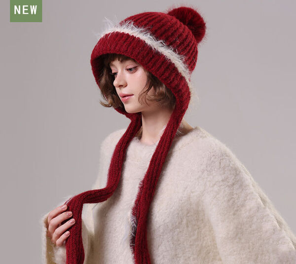Mũ len liền khăn choàng, giữ ấm cho mùa thu đông