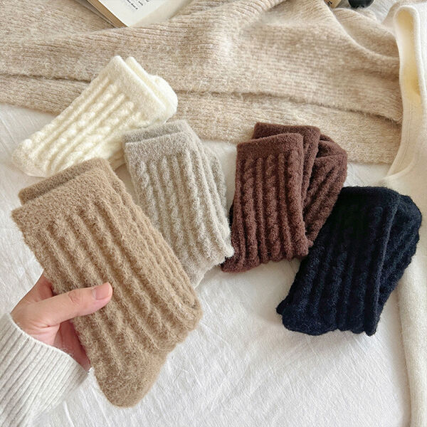 Tất nhung xoắn màu trơn cho nữ