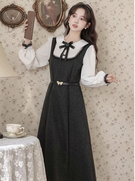 Váy dài tay phong cách ngọt ngào