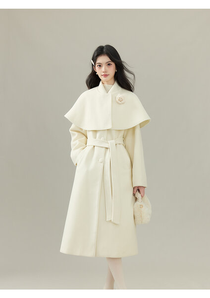 Áo khoác dạ nữ dáng dài phong cách tiểu thư mùa thu đông