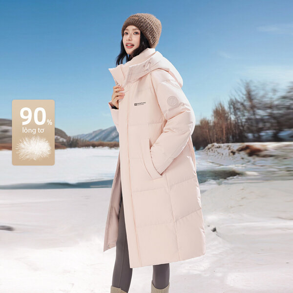 Áo khoác phao lông vũ nữ dáng dài giữ ấm mùa đông