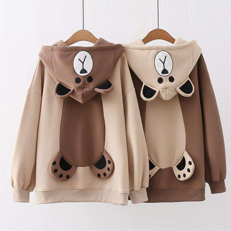 Áo hoodie nữ hình chú gấu