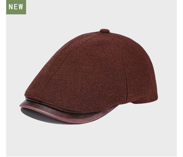 Mũ beret nữ phong cách cổ điển vành da