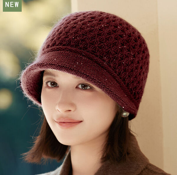 Mũ len bucket lông thỏ nữ giữ ấm mùa đông