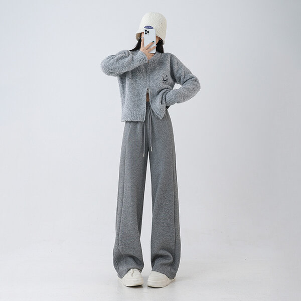 Quần nữ ống rộng lưng cao giữ ấm thu đông