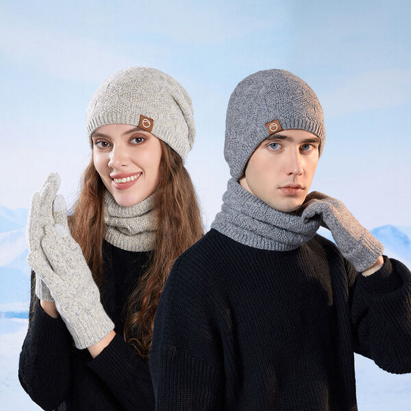 Bộ 3 món gồm mũ, găng tay và khăn quàng cổ dành cho nam và nữ,...