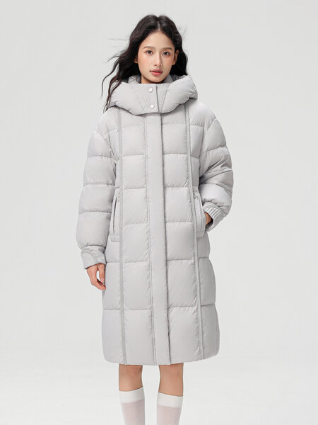 Áo khoác phao lông vũ nữ dáng dài siêu nhẹ giữ ấm mùa đông