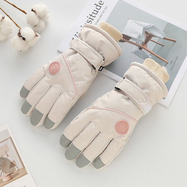 Găng tay nữ chống nước, cảm ứng màn hình lót lông dày giữ...