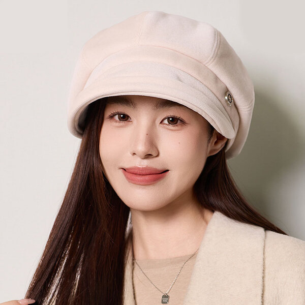 Mũ nồi nữ phong cách Hàn Quốc, chất liệu nhung ánh kim thiết...