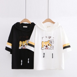 Áo hoodie nữ thêu hình chú chó Shiba Inu
