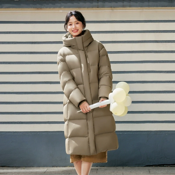 Áo khoác phao lông vũ nữ dáng dài dày dặn giữ ấm mùa đông