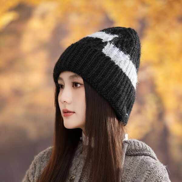 Mũ len đan phong cách Hàn Quốc cho nữ mùa thu đông, chất len dày...