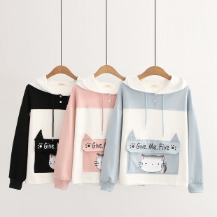 Áo hoodie nữ hình mèo