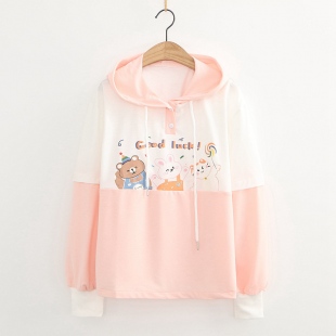 Áo hoodie nữ hình gấu thỏ mèo