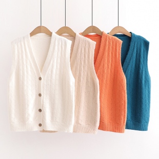 Áo len gile nữ cổ chữ V