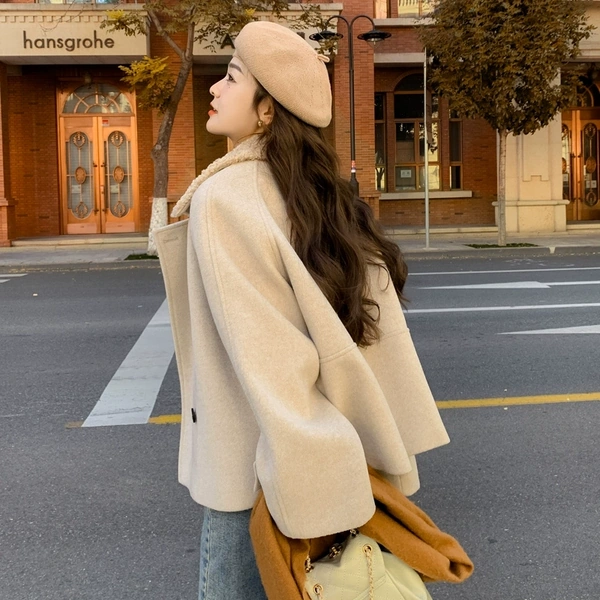 Áo khoác dạ dáng ngắn nữ, chất dạ dày dặn, phong cách sang...