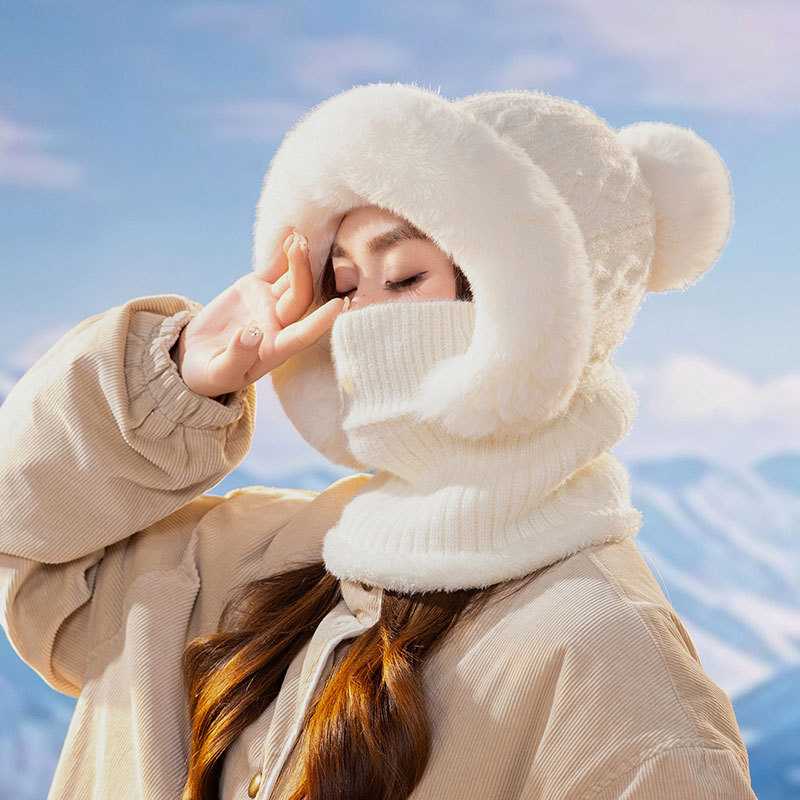 Mũ len nữ trùm đầu giữ ấm