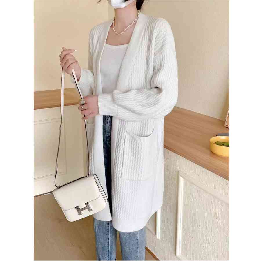Áo khoác cardigan dệt kim dáng rộng dài vừa phải dành cho nữ...