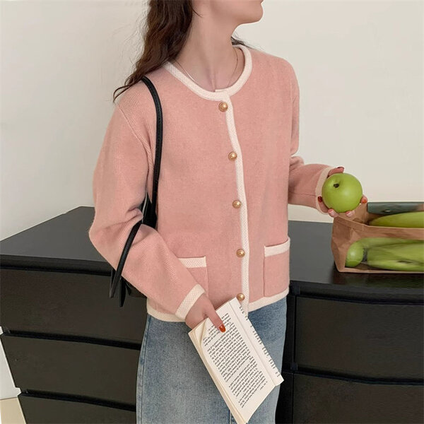 Áo khoác len cardigan nữ cài khuy đơn, đơn giản thanh lịch phong...