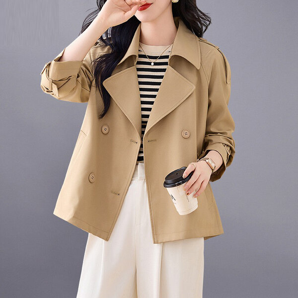 Áo khoác măng tô nữ form ngắn