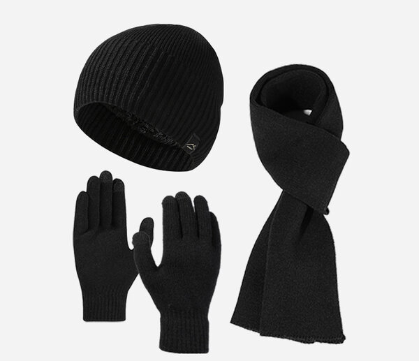 Bộ 3 món mũ len đầu to khăn choàng dài có lót lông dày dặn...