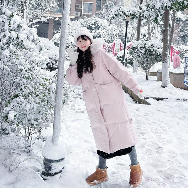 Áo khoác phao lông vũ nữ dáng dài mùa đông chống lạnh giữ ấm...